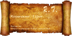 Rosenauer Tibor névjegykártya